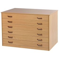 Six drawer plan chest