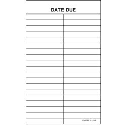 Press-Sensitive Date Due Slips 2 Column 127 x 76mm Box/500