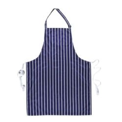 PU Coated Apron Navy & White Stripe