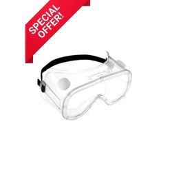 Goggles, Dust & Liquid, Clear Hard Coated Lens, Black Strap