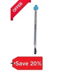 Thermometers, Blue Spirit, -10 - +110°C, 305 mm, Partial, Each