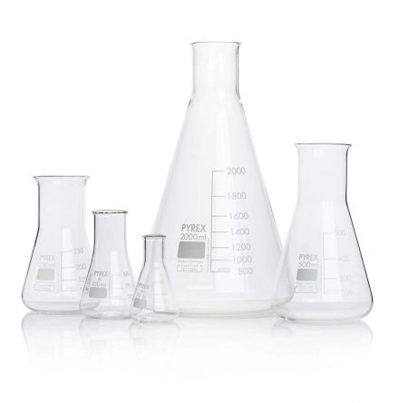 Pyrex Erlenmeyer Flask, Narrow Mouth, 1 litre