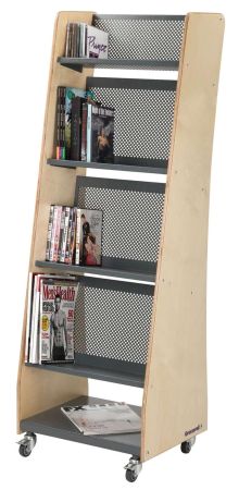 5 shelf Book Displayer with castors D.Grey