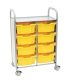 Callero Plus Trolley, 8 Deep Sunshine Yellow Trays