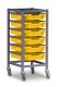 Trolley, 1 Column, 6 Sunshine Yellow Trays