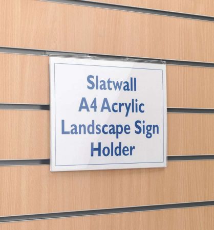 Slatwall A4 Landscape Sign Holder