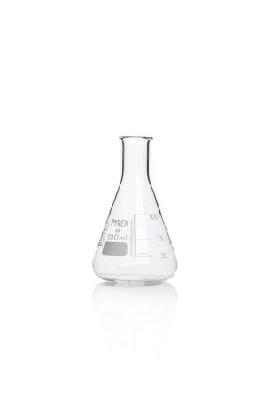 Pyrex Erlenmeyer Flask, Narrow Mouth, 100 mL