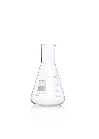 Pyrex Erlenmeyer Flask, Narrow Mouth, 250 mL