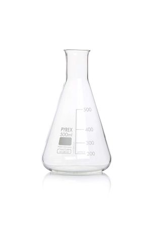 Pyrex Erlenmeyer Flask, Narrow Mouth, 500 mL