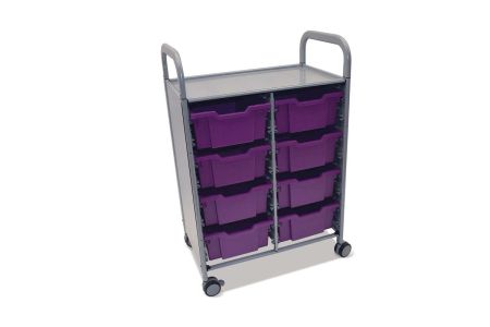 Callero Plus Trolley, 8 Deep Plum Purple Trays