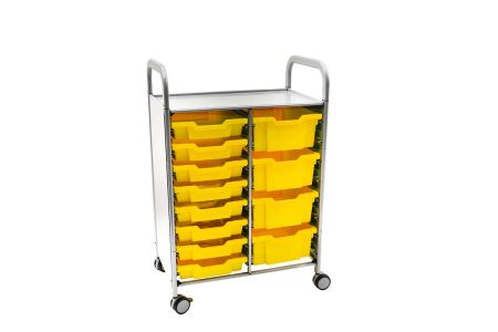 Callero Plus Trolley 8 Shallow & 4 Deep Sunshine Yellow Trays