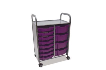 Callero Plus Trolley 8 Shallow & 4 Deep Plum Purple Trays