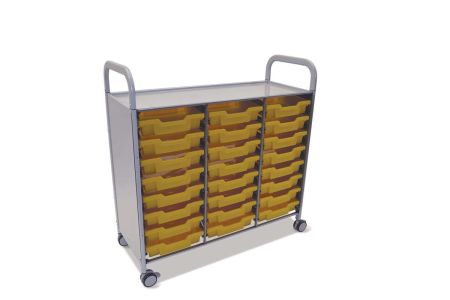 Callero Plus Trolley, 24 Shallow Sunshine Yellow Trays