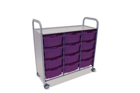 Callero Plus Trolley, 12 Deep Plum Purple Trays