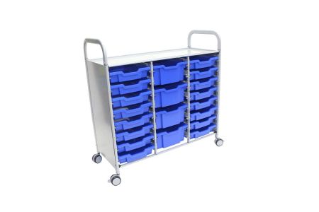 Callero Plus Trolley, 16 Shallow, 4 Deep Royal Blue Trays