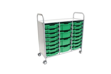 Callero Plus Trolley, 16 Shallow, 4 Deep Grass Green Trays