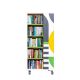 Everna™ Mobile Retro Book Tower H1400mm - Kiwi Green Shelves