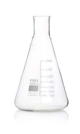 Pyrex Erlenmeyer Flask, Narrow Mouth, 2 litre