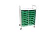 Callero Plus Trolley, 16 Shallow Grass Green Trays