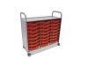 Callero Plus Trolley, 24 Shallow Flame Red Trays