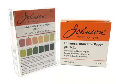 Johnson Indicator Papers, Universal Indicator pH 1 - 11, Pk 200