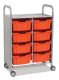 Callero Plus Trolley, 8 Deep Tropical Orange Trays