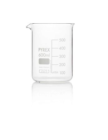 Pyrex Beakers, Squat Form, 600 mL