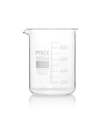 Pyrex Beakers, Squat Form, 1 litre, Pack 10