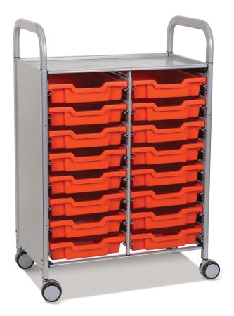 Callero Plus Trolley, 16 Shallow Tropical Orange Trays