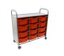 Callero Plus Trolley, 12 Deep Flame Red Trays