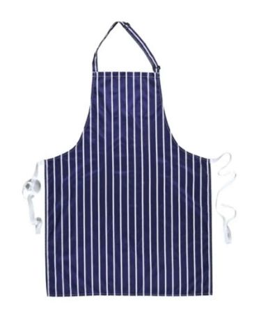 PU Coated Apron Navy & White Stripe