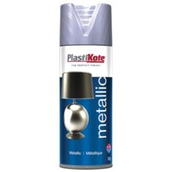 Plastikote Spray Paint Multi-Purpose Metallic Silver 400ml