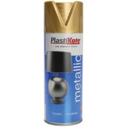 Plastikote Spray Paint Multi-Purpose Metallic Gold 400ml