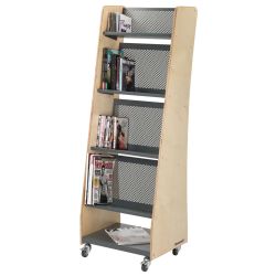 5 shelf Book Displayer with castors D.Grey