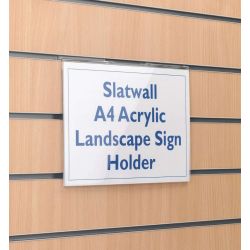 Slatwall A4 Landscape Sign Holder