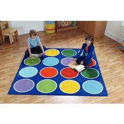 Rainbow Circle Placement Carpet - 16 Circles