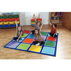 Rainbow Square Placement Carpet - 16 Squares