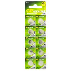 Button Cells, Alkaline, LR44, Pack 10