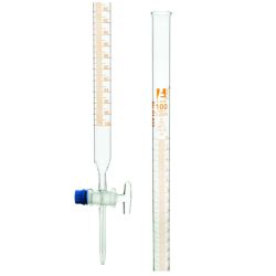 Burette, PTFE Stopcock, Amber Graduations, 50 mL