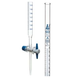 Burette, PTFE Stopcock, Blue Graduations, Class A, 50 mL