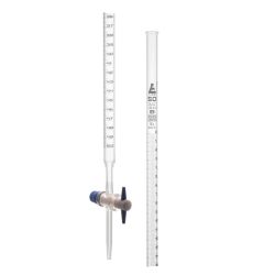 Burette, PTFE Stopcock, White Graduations, 50 mL