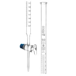 Burette, Glass Stopcock, White Graduations, 50 mL