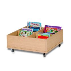 Everna™ Low 4 Bay Mobile Kinderbox Wood Finish