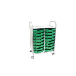 Callero Plus Trolley, 16 Shallow Grass Green Trays