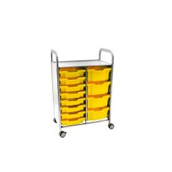 Callero Plus Trolley 8 Shallow & 4 Deep Sunshine Yellow Trays