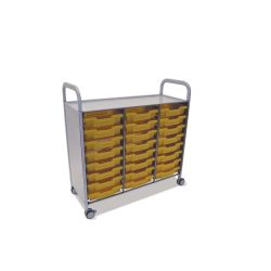 Callero Plus Trolley, 24 Shallow Sunshine Yellow Trays