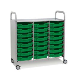 Callero Plus Trolley, 24 Shallow Grass Green Trays