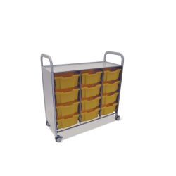 Callero Plus Trolley, 12 Deep Sunshine Yellow Trays