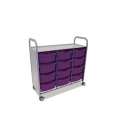 Callero Plus Trolley, 12 Deep Plum Purple Trays