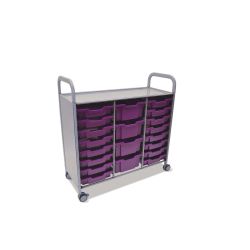 Callero Plus Trolley, 16 Shallow, 4 Deep Plum Purple Trays